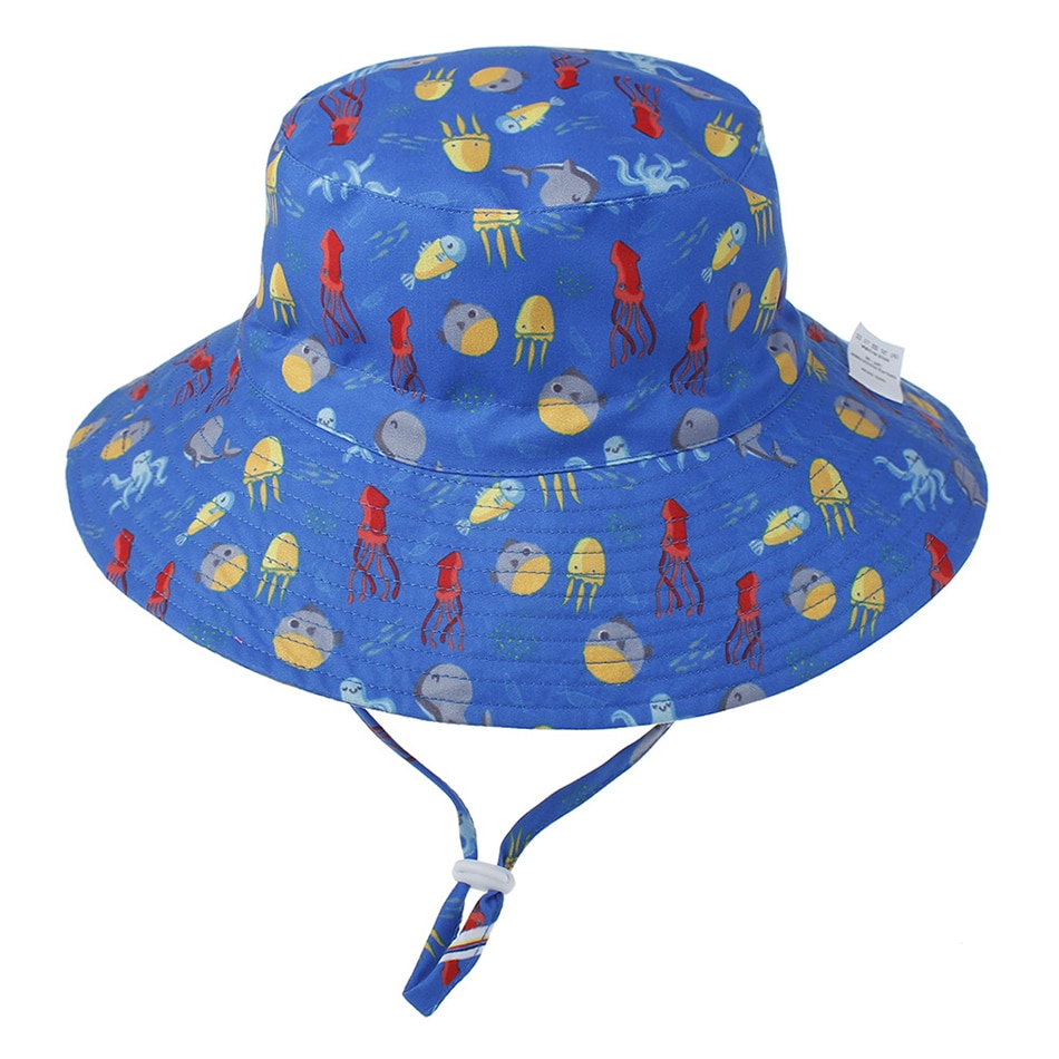 Summer Baby Sun Hat Boys Cap Children Panama Unisex Beach Girls Bucket Hats Cartoon Infant Caps UV Protection